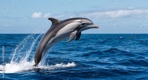 Dolphin jumping out of the ocean 