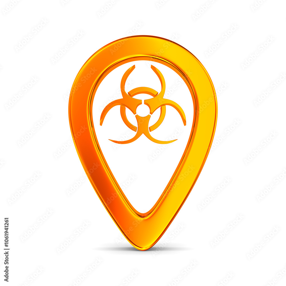 Orange pointer marker on white background. Isolated 3D illustration Orange pointer marker on white background. Isolated 3D illustration