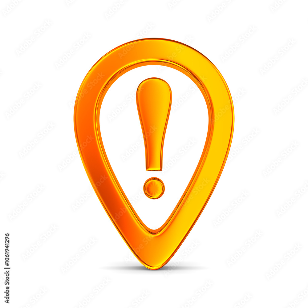 Orange pointer marker on white background. Isolated 3D illustration Orange pointer marker on white background. Isolated 3D illustration