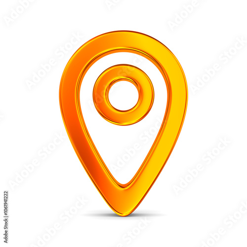 Orange pointer marker on white background. Isolated 3D illustration Free Download Orange pointer marker on white background. Isolated 3D illustration - GFXLoad