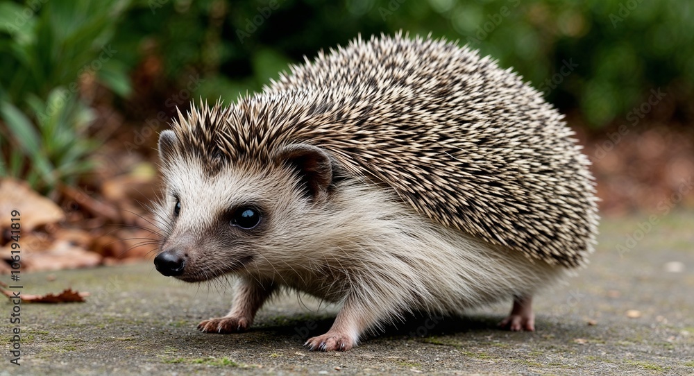 Obraz premium Hedgehog rolling into a ball 