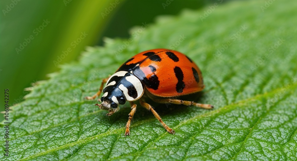 Ladybug crawling on a leaf Ladybug crawling on a leaf