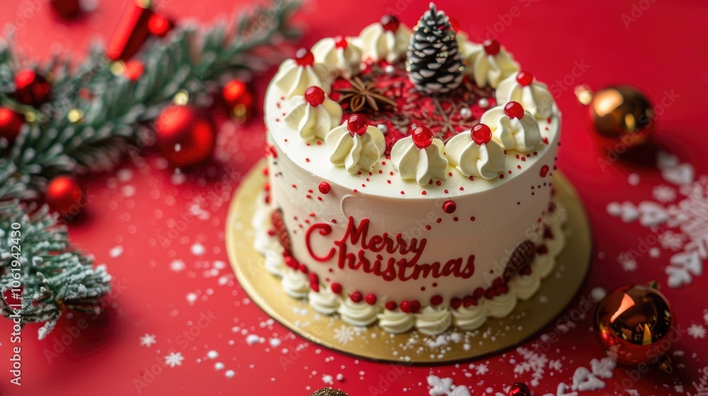 Christmas-themed cake with Christmas-themed cake with