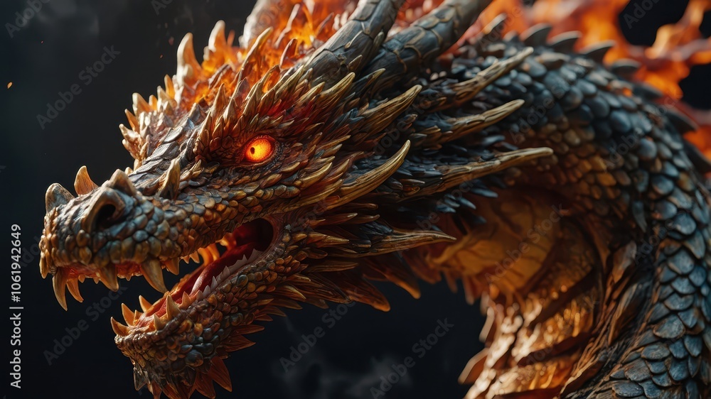 Image of fire dragon, for desktop wallpaper, meticulous detailing, ultra high resolution, Chinese style, close-up, hyperrealism Image of fire dragon, for desktop wallpaper, meticulous detailing, ultra high resolution, Chinese style, close-up, hyperrealism