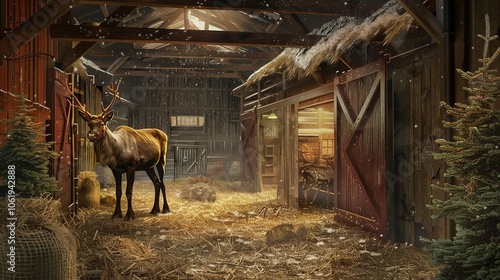 horses in stable