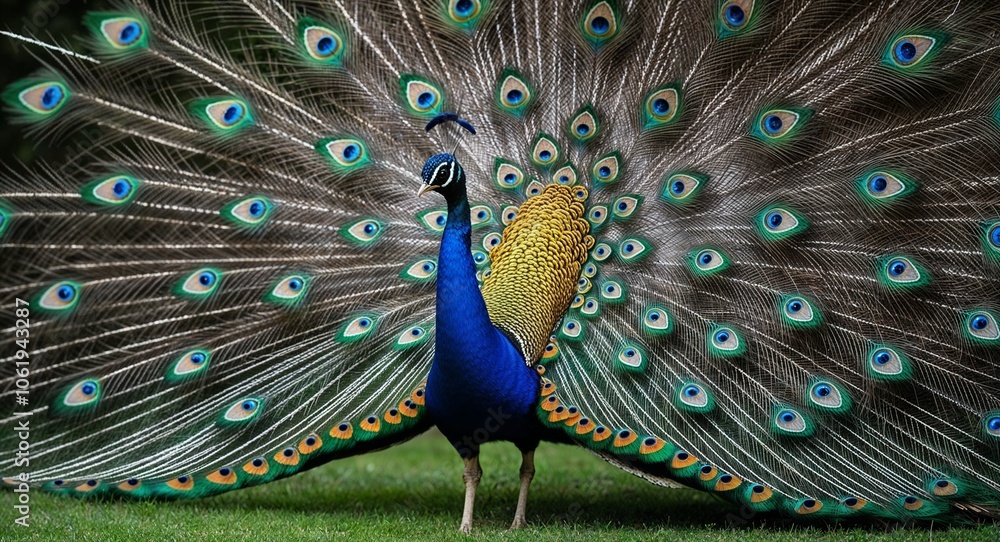 Obraz premium Peacock spreading its feathers 