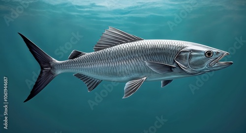Swordfish swimming fast 