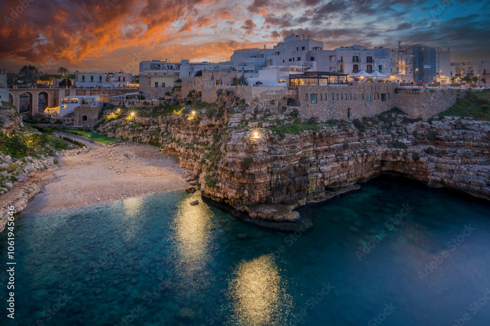 Polignano a Mare Town view in Italy