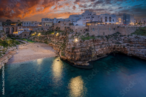 Obraz na płótnie Polignano a Mare Town view in Italy w salonie