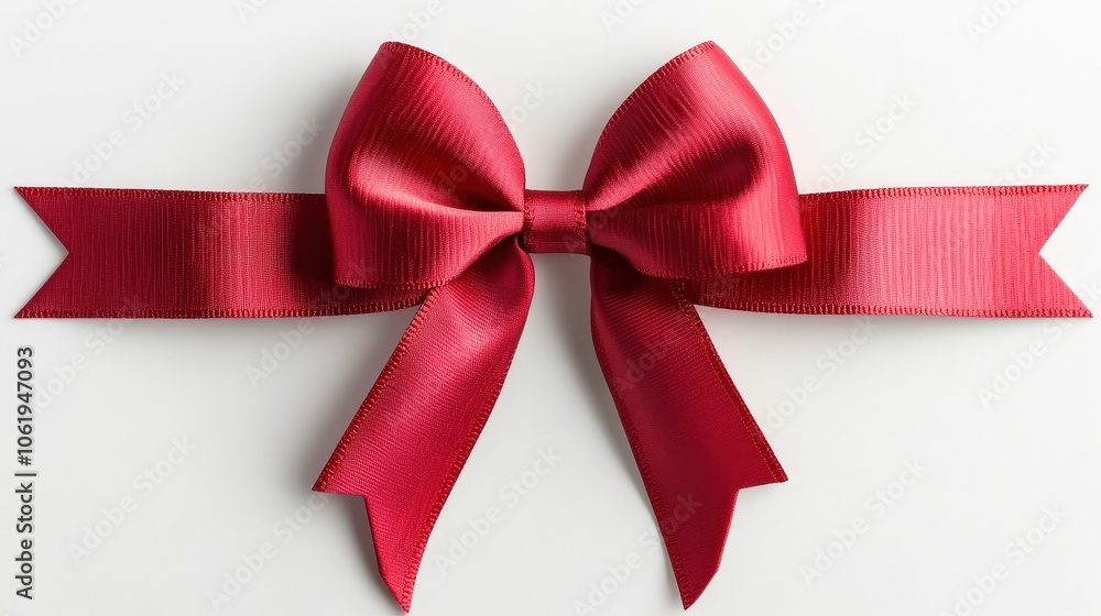 Red Ribbon Bow Isolated on White Background Red Ribbon Bow Isolated on White Background