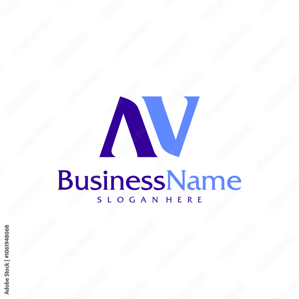 Modern letter AV logo design vector. Creative A V N logo concepts template Modern letter AV logo design vector. Creative A V N logo concepts template