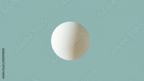 Pure white round ping pong ball floating against a seamless background