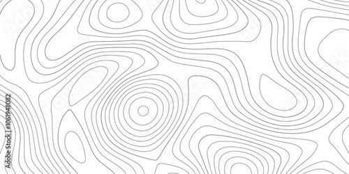 Abstract background wavy topographic line map. Contour geography map grid abstract backdrop. Seamless pattern and banner design. Modern and dynamic feel to topographic mapping vector illustration.