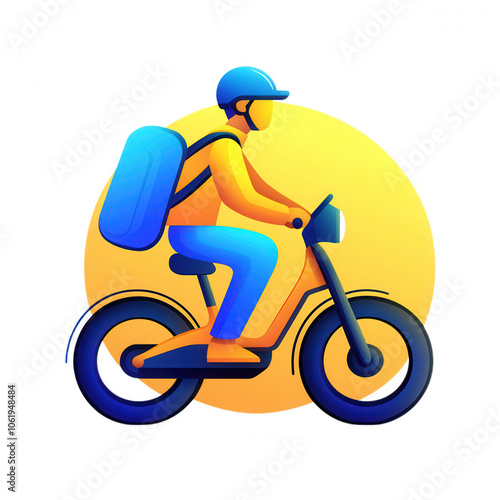 Delivery Rider on Scooter with Yellow Logo