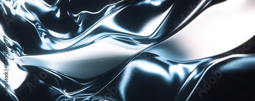 Texture métallique chromée avec reflets et ondulations.
