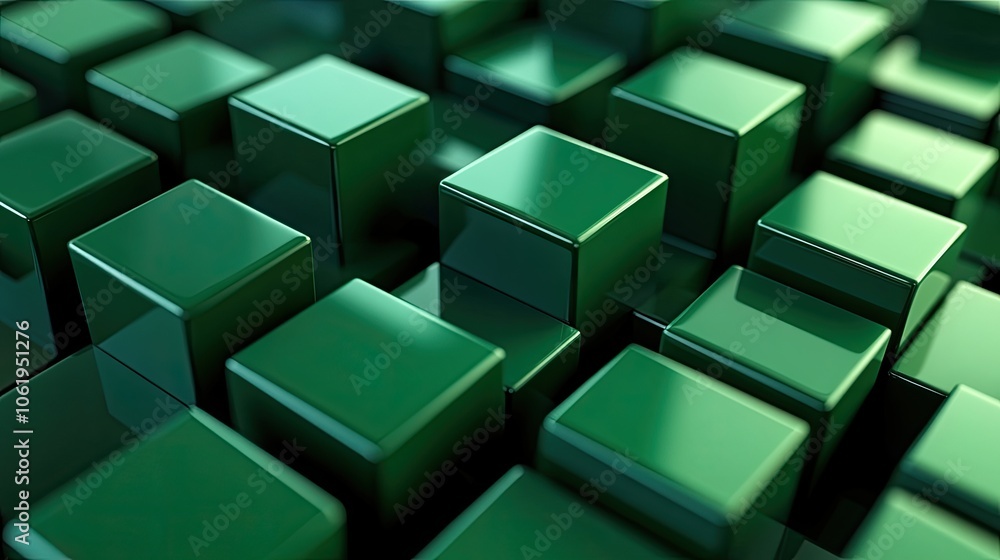 Vibrant green monochrome cubes in a 3D arrangement, providing a dynamic background with a clear area for branding or products. Vibrant green monochrome cubes in a 3D arrangement, providing a dynamic background with a clear area for branding or products.