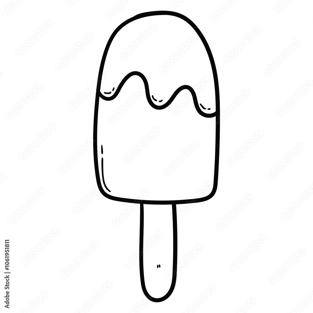 Hand drawn doodle popsicle on white background. Hand drawn doodle popsicle on white background.