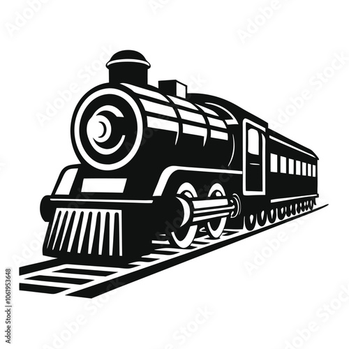 train vector silhouette.