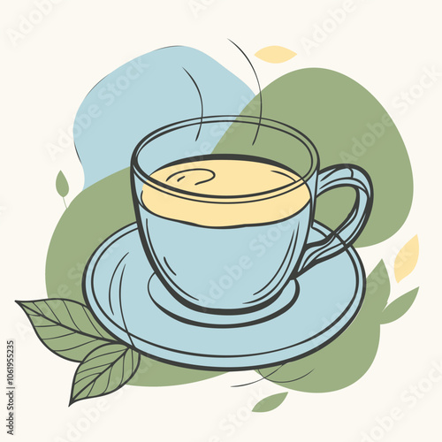 Steaming Cup of Tea Illustration