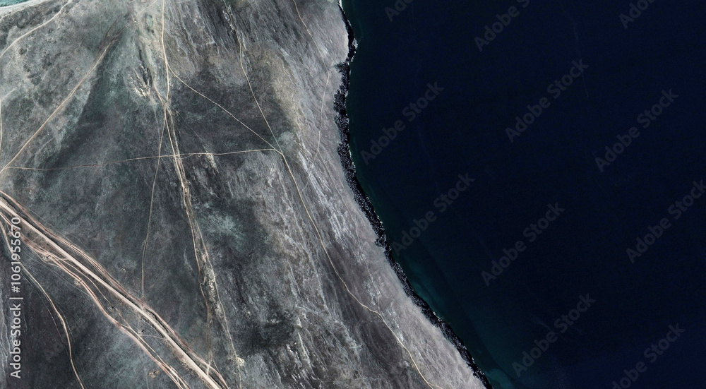 Scenic Aerial View of Baikal Lake and Mountains