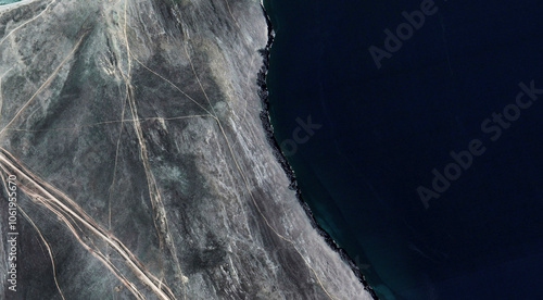 Obraz na płótnie Scenic Aerial View of Baikal Lake and Mountains w salonie