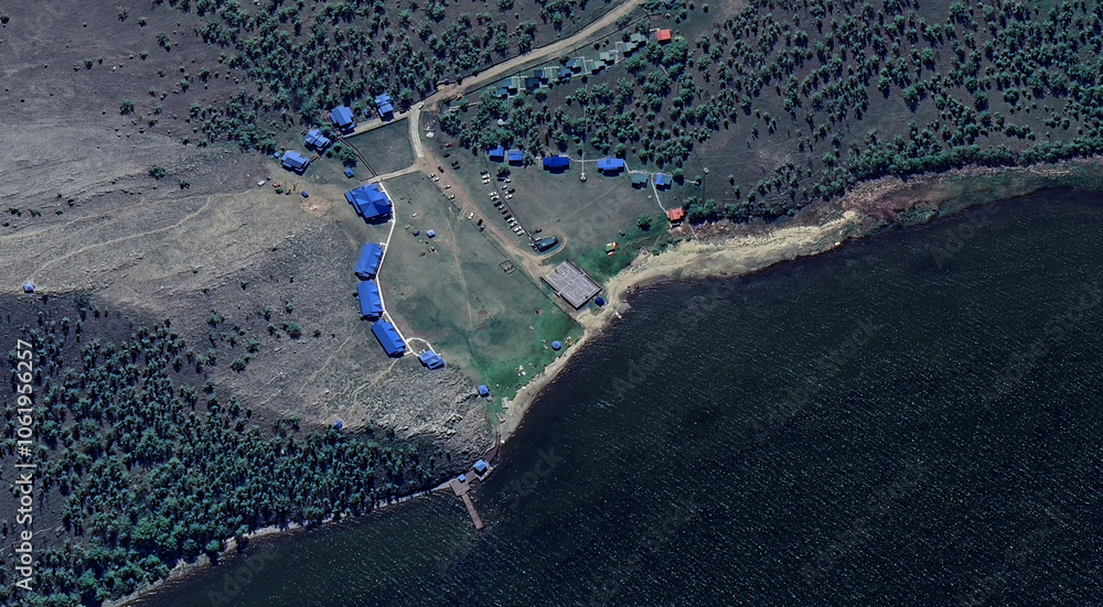 Scenic Aerial View of Baikal Lake and Mountains
