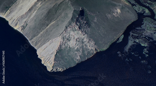 Obraz na płótnie Scenic Aerial View of Baikal Lake and Mountains w salonie