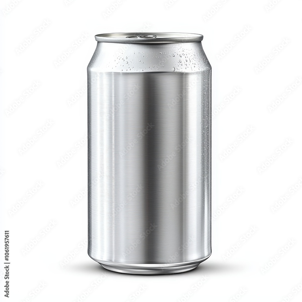 Silver Aluminum Beverage Can on White Background Silver Aluminum Beverage Can on White Background