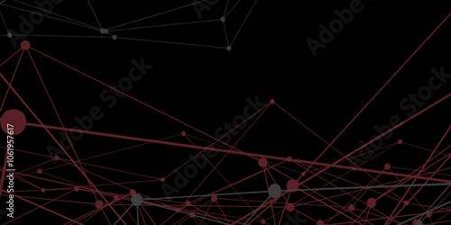 Abstract technology connection network of particles and lines. dark network patterned background. Connection background with dots and lines. molecules light off white lines digital technology concept.