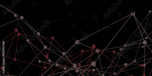 Abstract technology connection network of particles and lines. dark network patterned background. Connection background with dots and lines. molecules light off white lines digital technology concept.