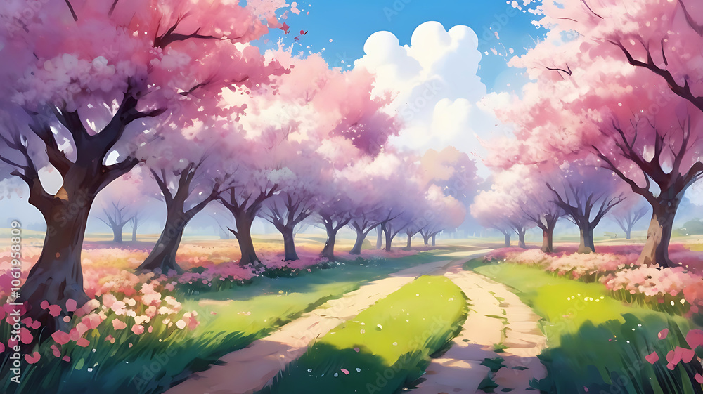 Nature background, watercolor style Nature background, watercolor style
