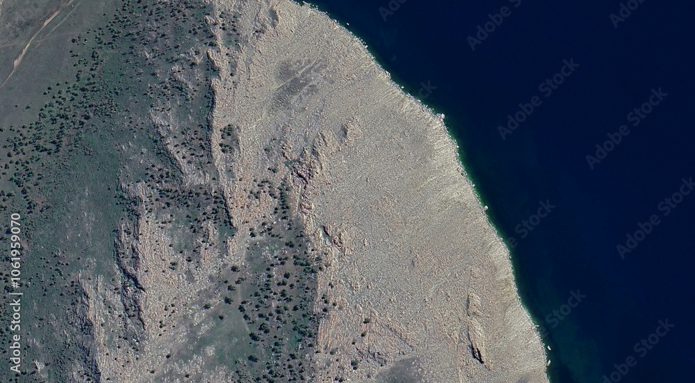 Scenic Aerial View of Baikal Lake and Mountains