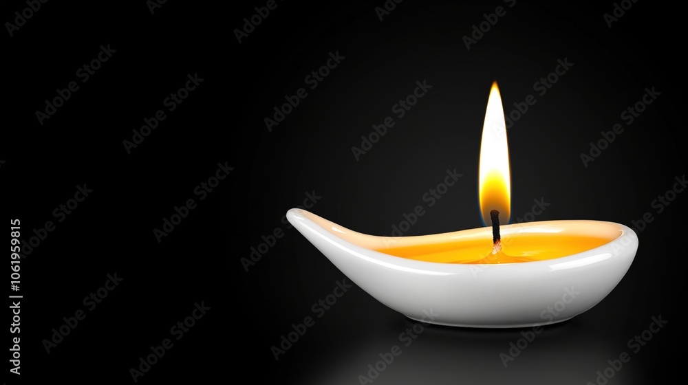 Minimalist Ceramic Candle Holder with Flame Minimalist Ceramic Candle Holder with Flame