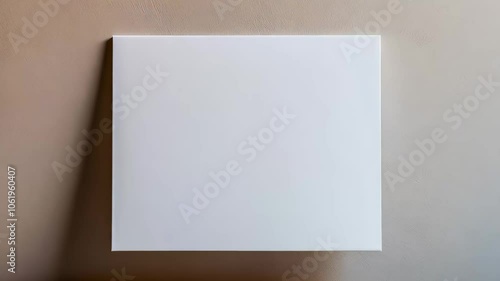 Minimalist Blank White Canvas with Copy Space on Textured Wall Background – Perfect for Branding, Artwork, and Advertising Mockups