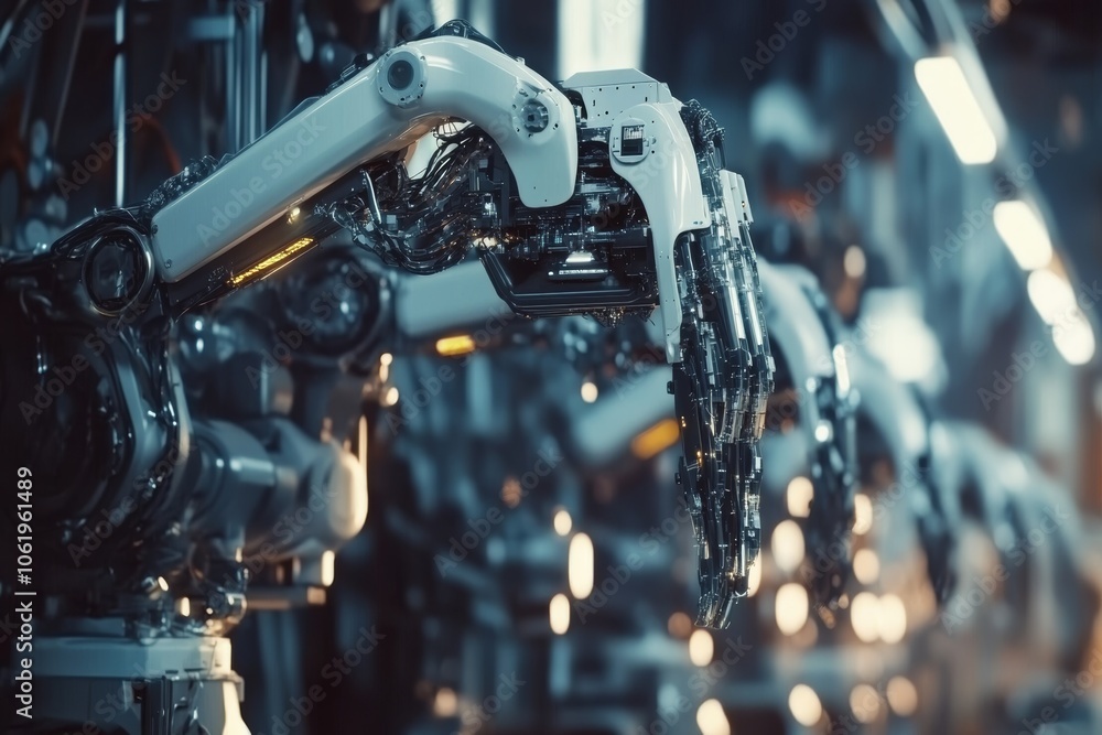 Fototapeta premium Industrial Robot Arm Close Up