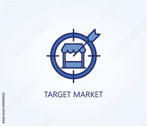  Target market vector, icon or logo sign symbol illustration 