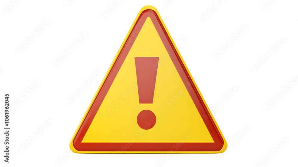 3d warning sign with an exclamation mark isolated on transparent or white background, png 3d warning sign with an exclamation mark isolated on transparent or white background, png