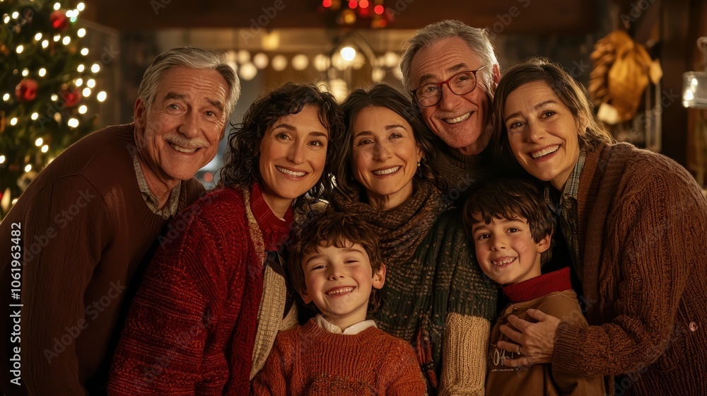Family Gathering in a Cozy Holiday Setting Family Gathering in a Cozy Holiday Setting
