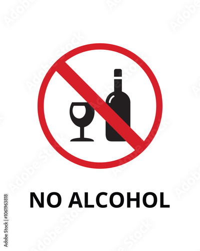 No Alcohol Sign Design for Alcohol-Free Zones and Safety Areas