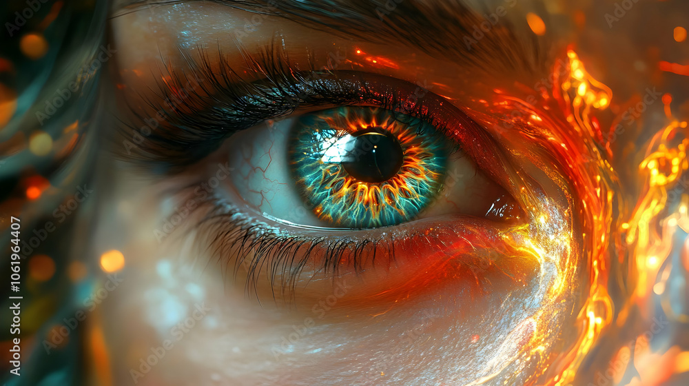 Digital Art Illustration: Eye with Fire Digital Art Illustration: Eye with Fire