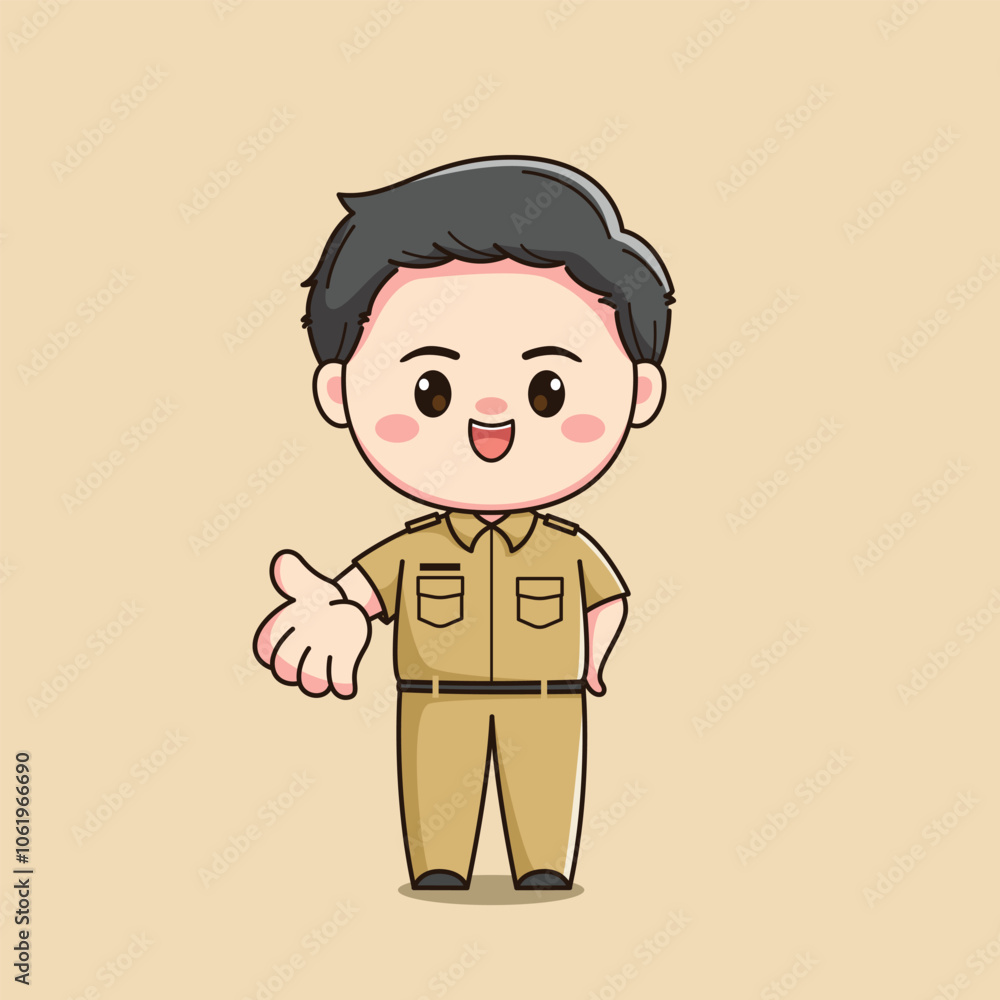 cute male teacher character with greeting hands cute male teacher character with greeting hands