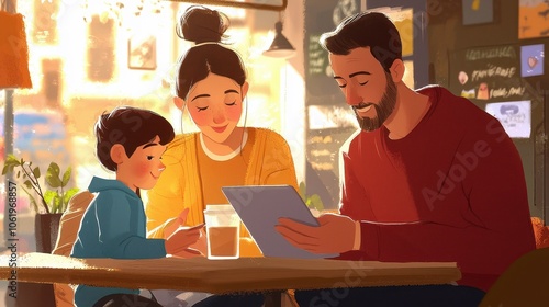 Family Enjoying Weekend Shopping Trip Together