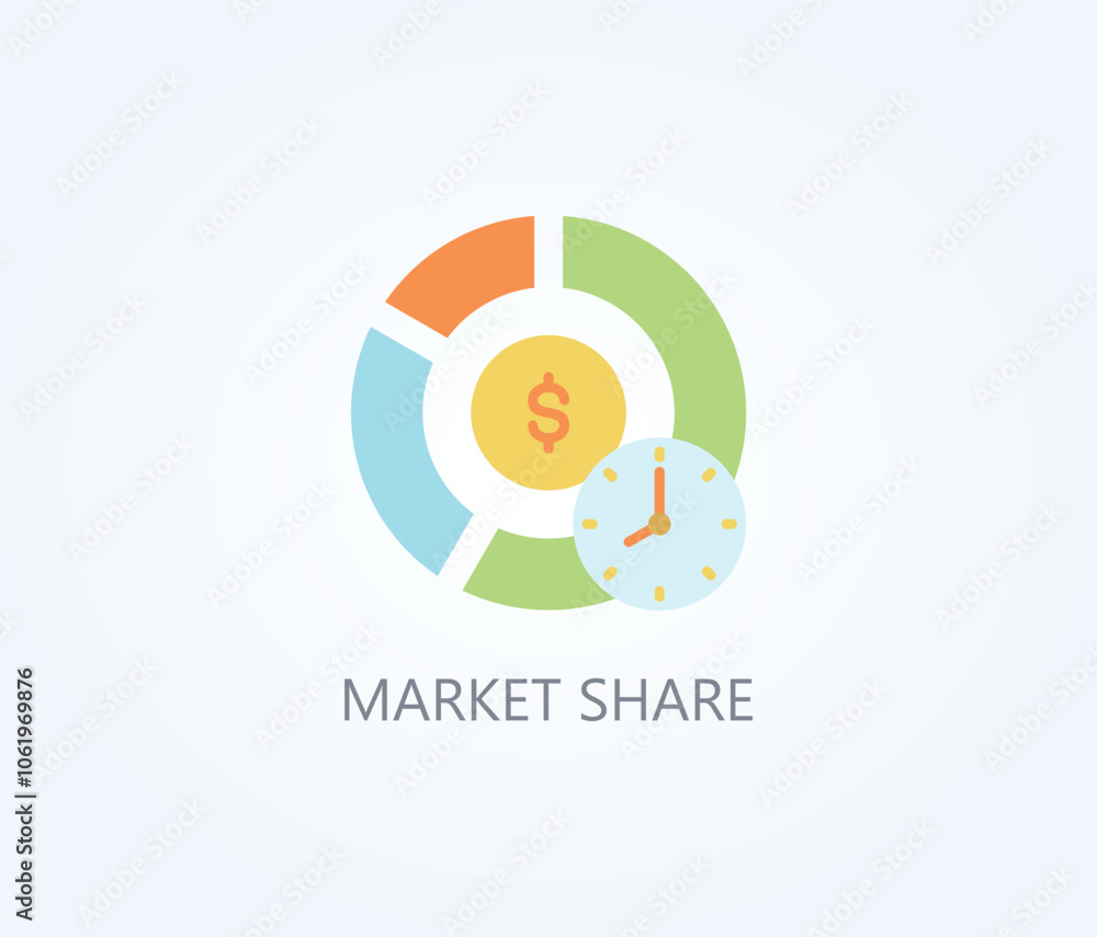 Market Share Vector, Icon Or Logo Sign Symbol Illustration Market Share Vector, Icon Or Logo Sign Symbol Illustration
