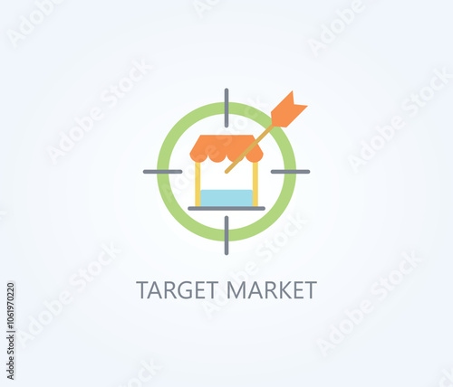  Target Market Vector, Icon Or Logo Sign Symbol Illustration 