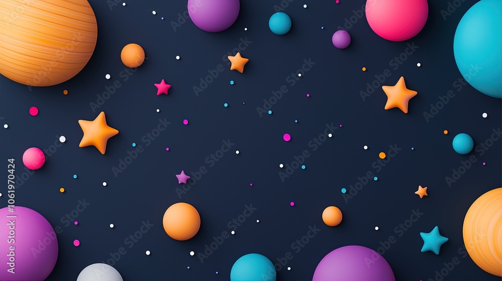 Colorful Abstract Geometric Shapes on Dark Background Colorful Abstract Geometric Shapes on Dark Background