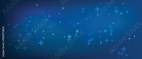 Healthcare technology and medical innovation digital technology background. Medical, science and technology concepts. Abstract futuristic design. Vector illustration.