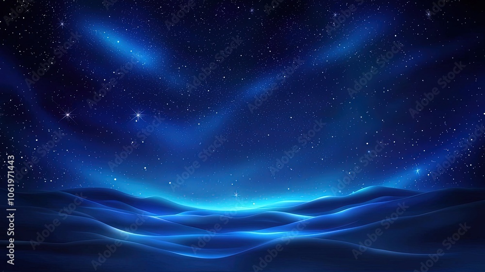 Obraz premium Tranquil Ocean Waves Under a Starry Sky