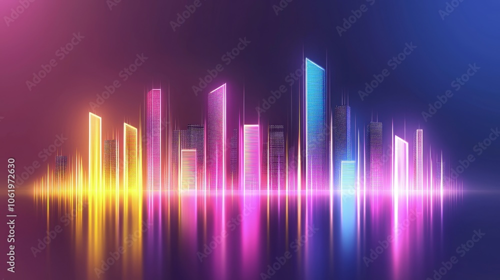 Futuristic City Skyline Under Neon Lights Futuristic City Skyline Under Neon Lights