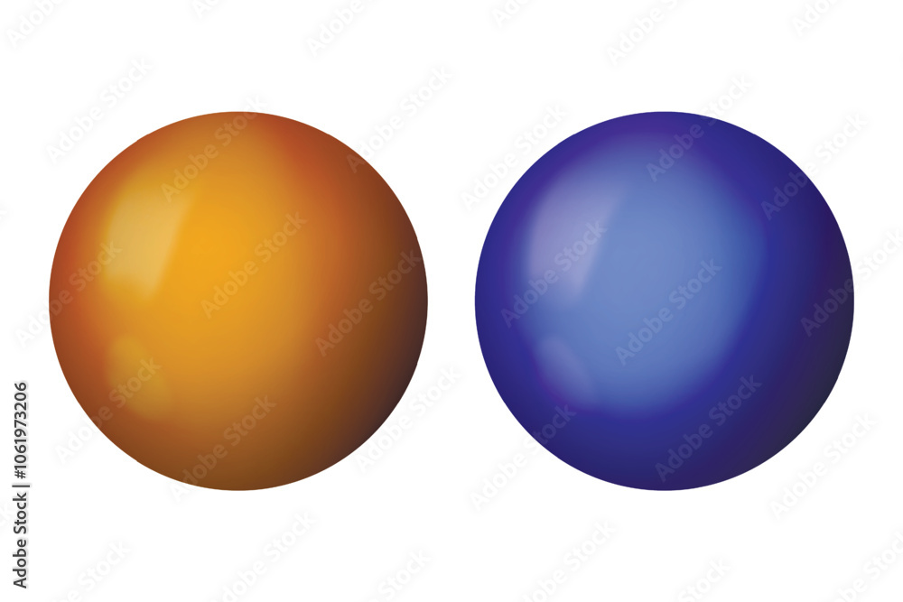 Glass blue ball or precious pearl. Glossy realistic ball, 3D sphere. Abstract vector illustration highlighted on a white background. Big metal bubble with shadow Glass blue ball or precious pearl. Glossy realistic ball, 3D sphere. Abstract vector illustration highlighted on a white background. Big metal bubble with shadow