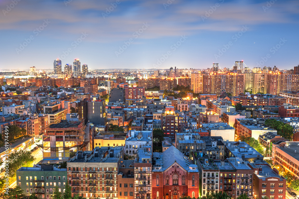 Naklejka premium New York, New York, USA overlooking the Lower East Side